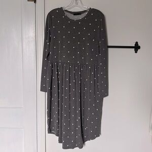 Grey polkadot dress